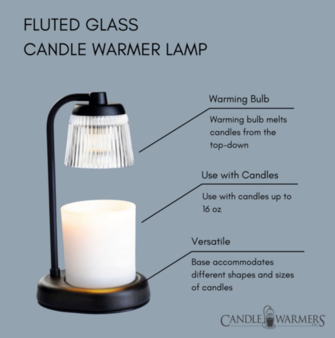 Fluted Glass Candle Warmer Lamp